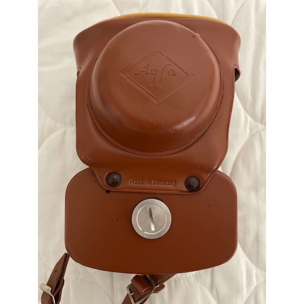 Vintage Agfa Brown Leather Camera Case Made in Germany with Strap Ever-Ready